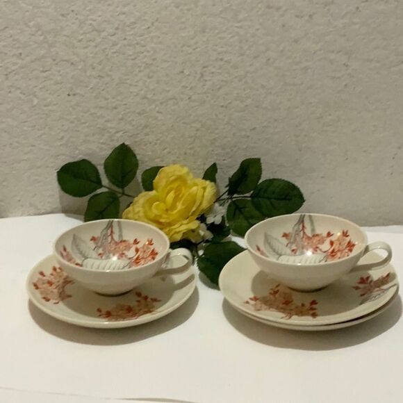 2 Castleton China Demitasse Cup & Saucer Mandalay Pattern By Ching Chih Ye… - Picture 1 of 11